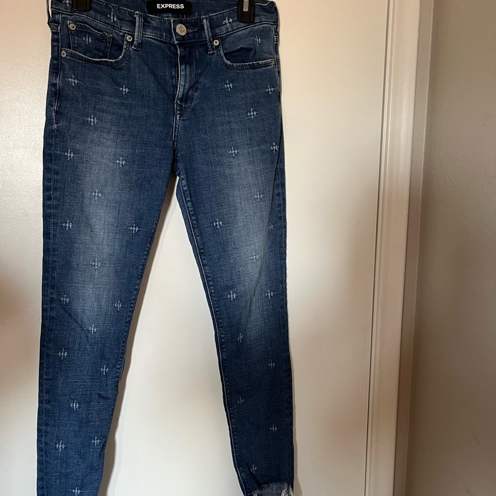 Express Women's Dark Blue Skinny Jeans